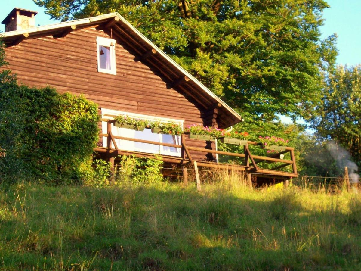 Open wooden chalet built against a hill Francorchamps Buitenkant foto